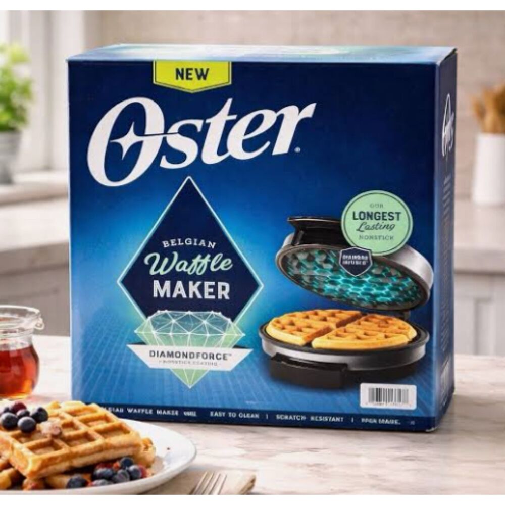 Oster DiamondForce Belgian Waffle Maker New open box